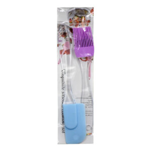 Silicone Spatula & Brush Set Plastic Handle mini