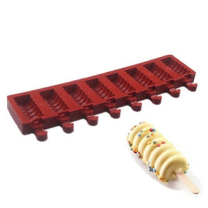 Popsicle Mold Silicone 8 Cavity Striped Ice Cream Mold