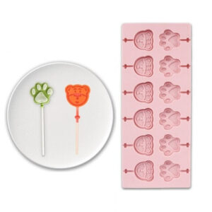 Bear Face & Paw Silicone Lollipop Mold 12 Cavity