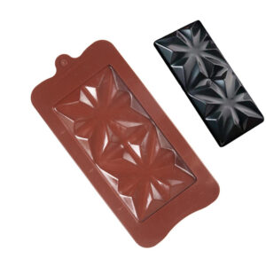 2 Flower Design Silicone Chocolate Bar Mold