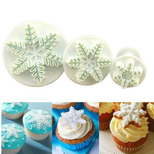 Snowflake Plunger Fondant Cutter 3Pcs Set