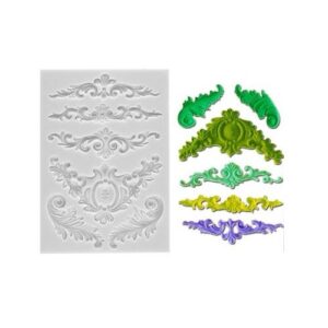 Curlicue Lace Silicone Fondant Cake Border Mold 6 Cavity