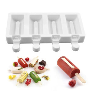 Cylinder Shape Popsicle Mold Silicone 4 Cavity