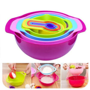 Colorful Mixing Bowl 10 Pcs Set With Measurement