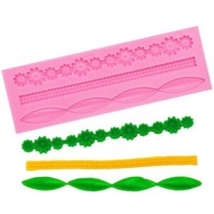 Lace Cake Border Silicone Fondant Mold 3 Cavity
