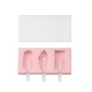 Popsicle Mold Silicone 3 Cavity Ice Cream Theme