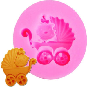 Mini Baby Stroller Silicone Fondant Mold
