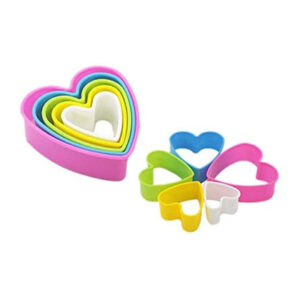 Heart Shape Plastic Cookies Cutter 5 pcs Set