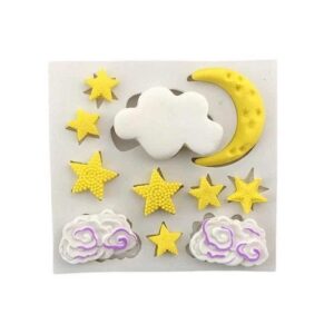 Moon Stars & Clouds Sky Theme Silicone Fondant & Chocolate Mold