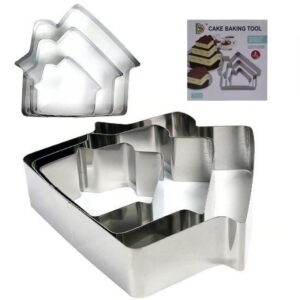 House Shape Cake Baking Tool Stainless Steel 3Pcs Set