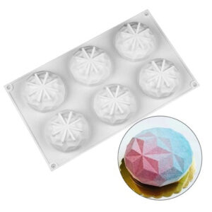 Round Diamond Silicone Baking Mold 6 Cavity