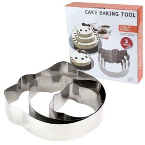 Kitty Shape Cake Baking Tool Stainless Steel 3Pcs Set