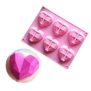 Pinata heart shape 6 cavity silicone cake mold