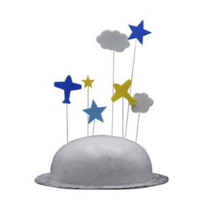 Stars Airplanes and Sky Shape Cake Topper