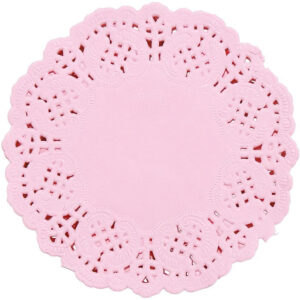 Light Pink Round Shape Doilies Paper 24Pcs Pack 11CM
