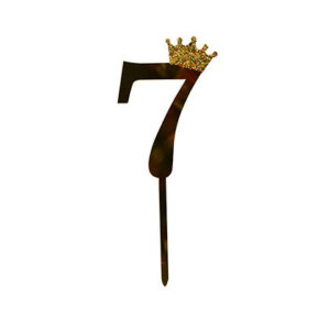 Cake Topper Crown Golden Number 7