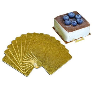 Square Shape Pastry Placer Board Silver 12Pcs Pack