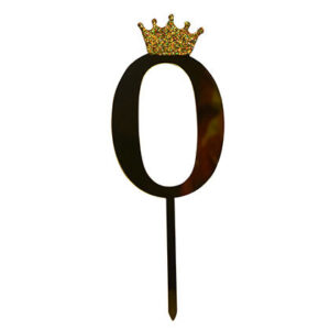 Cake Topper Crown Golden Number 0