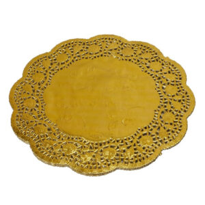 Golden Round Shape Doilies Paper 24Pcs Pack 19CM
