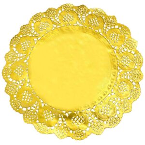 Golden Round Shape Doilies Paper 24Pcs Pack 29CM