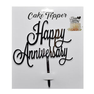 Happy Anniversary Silver Cake Topper