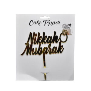 Nikkah Mubarak Golden Cake Topper