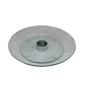 Elegant Glass Cake Rotating Turntable Transparent