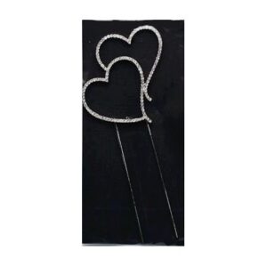 Jewelry Style Double Heart Cake Topper